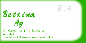 bettina ag business card