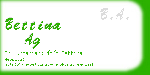 bettina ag business card